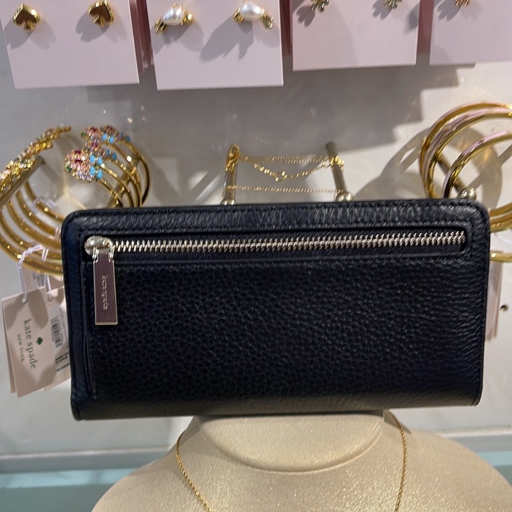 Kate Spade Dumpling Large Slim Bifold Wallet
COLOR: Black - Picture 5 of 16